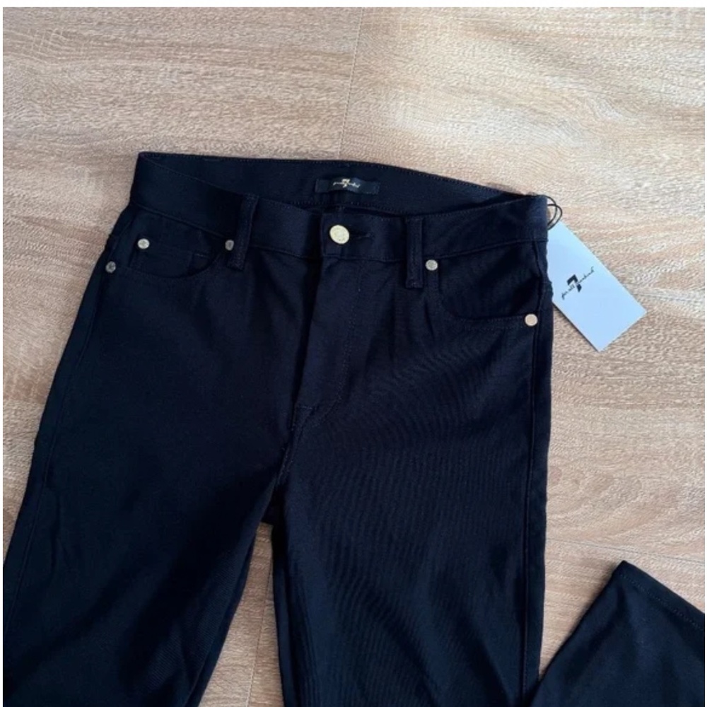 7 FOR ALL MANKIND Double Knit Skinny Pants Black Women’s Size 27 - Picture 5 of 7